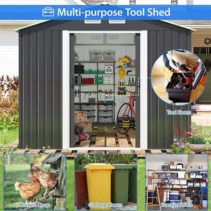 Backyard Storage Metal Garden Shed