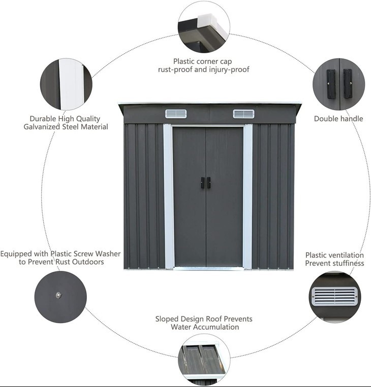 Garden Shed Metal Outdoor Shed Storage House Plastic